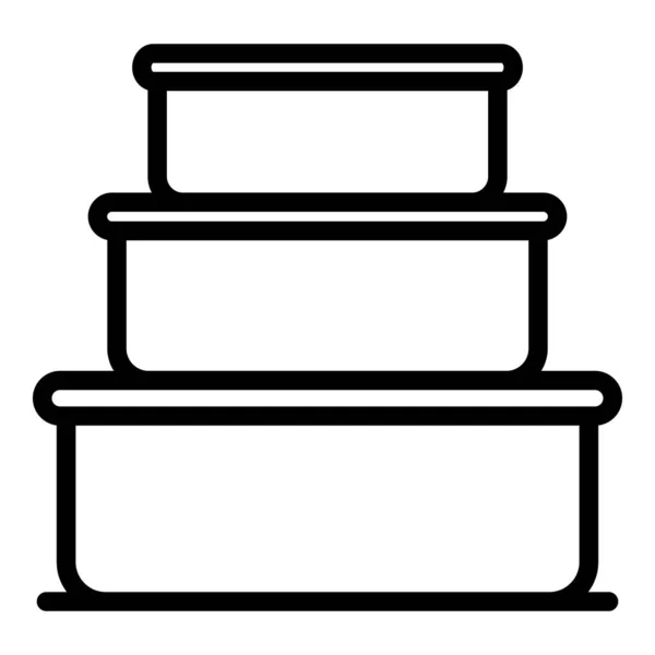 食品容器图标,轮廓样式 — 图库矢量图片
