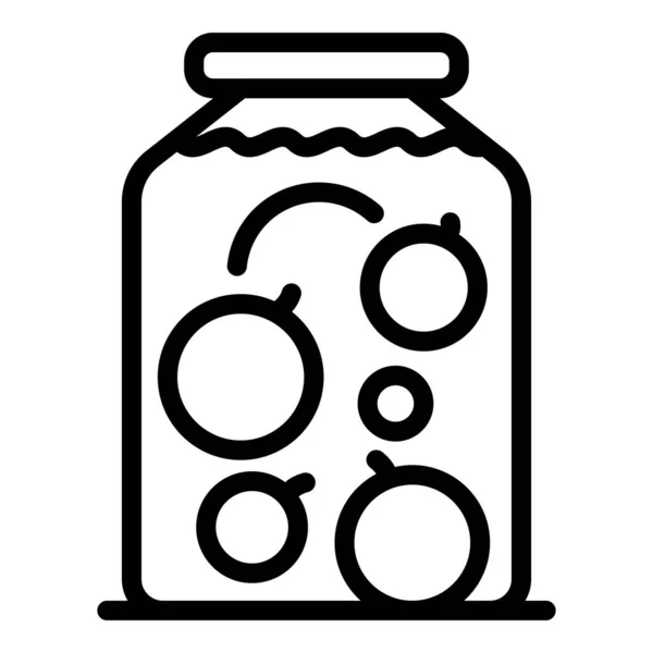 Compote jar icon, outline style — Stock Vector