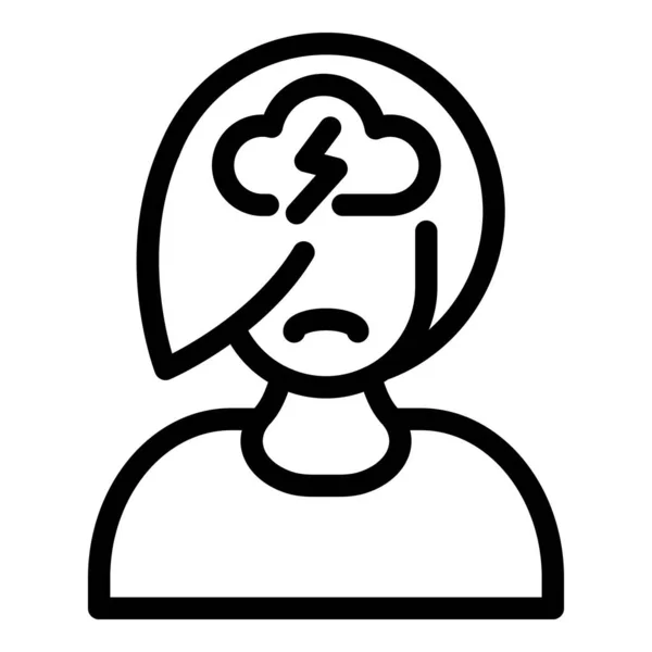 Teen anxiety icon, outline style — Stock Vector
