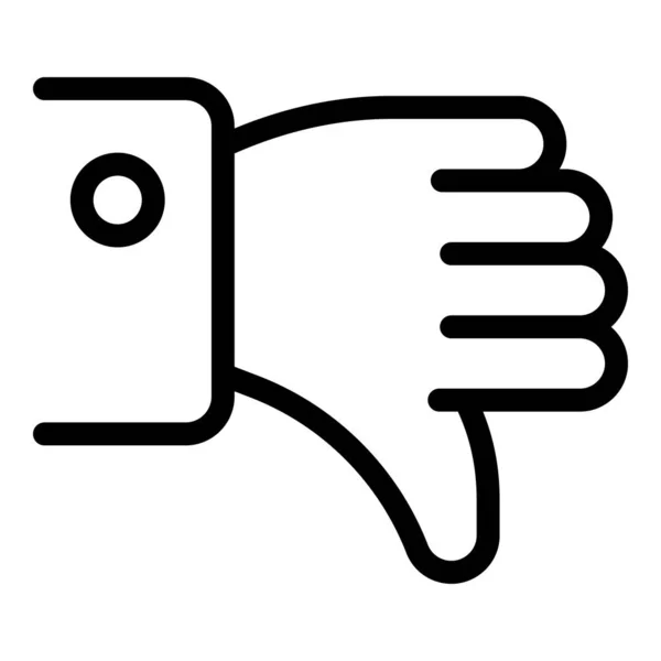 Icono de desagrado de mano, estilo de contorno — Vector de stock
