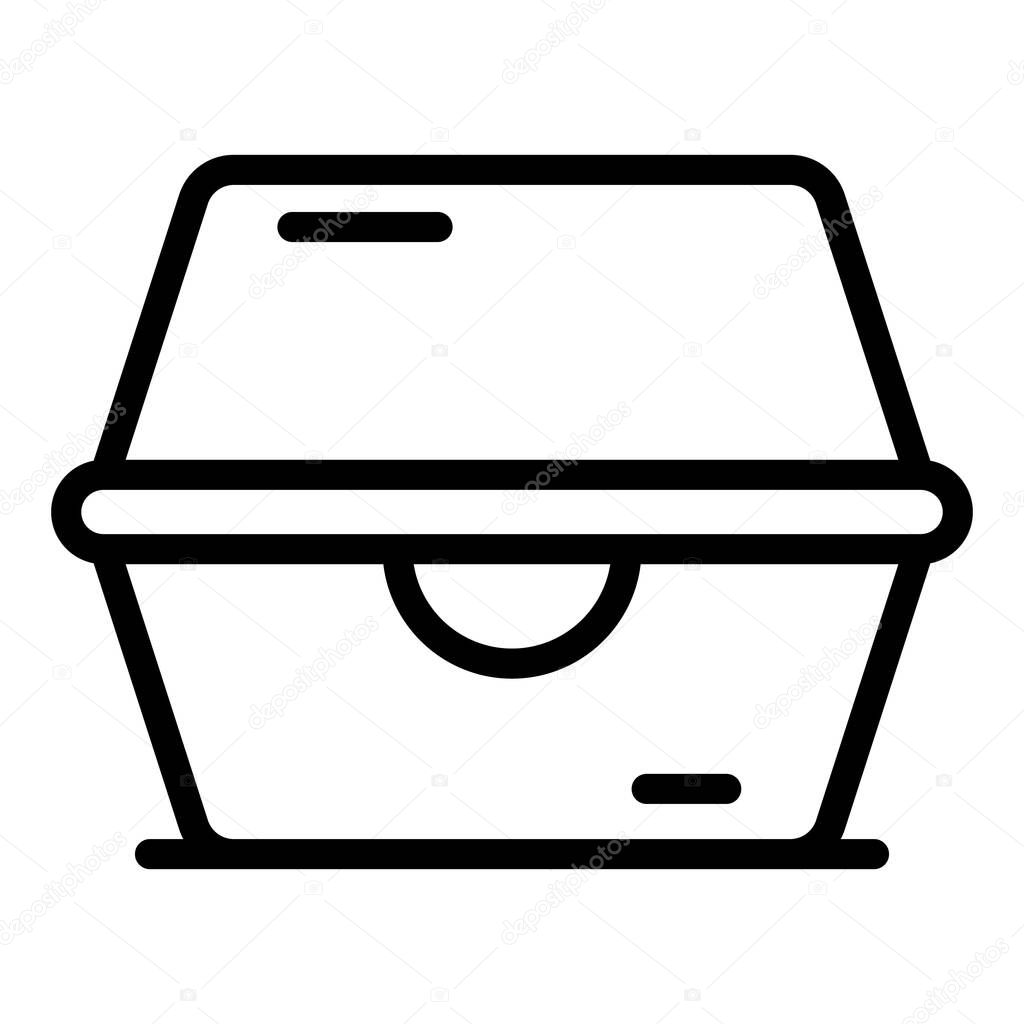 Meal box icon, outline style