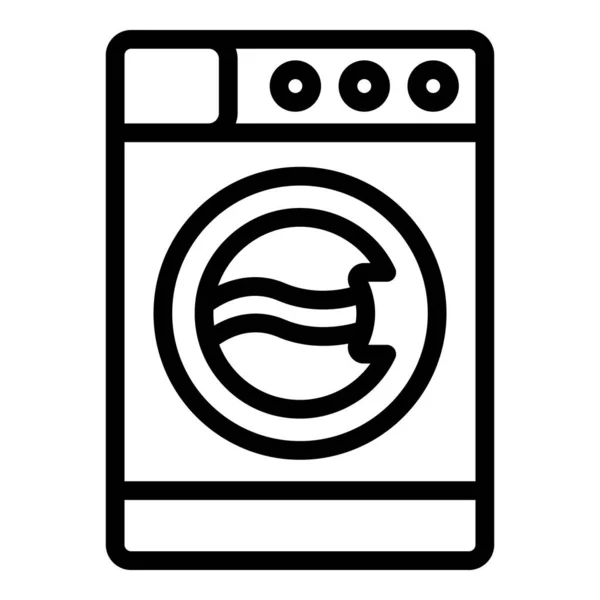 Icono de la máquina de lavandería, estilo de esquema — Vector de stock
