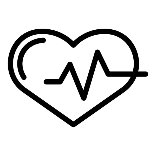 Heart pulse icon, outline style — Stock Vector