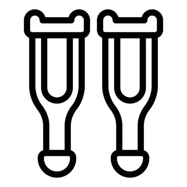 Crutches icoon, outline stijl — Stockvector