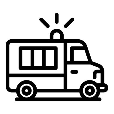 Siren simgesi olan araba, taslak biçimi