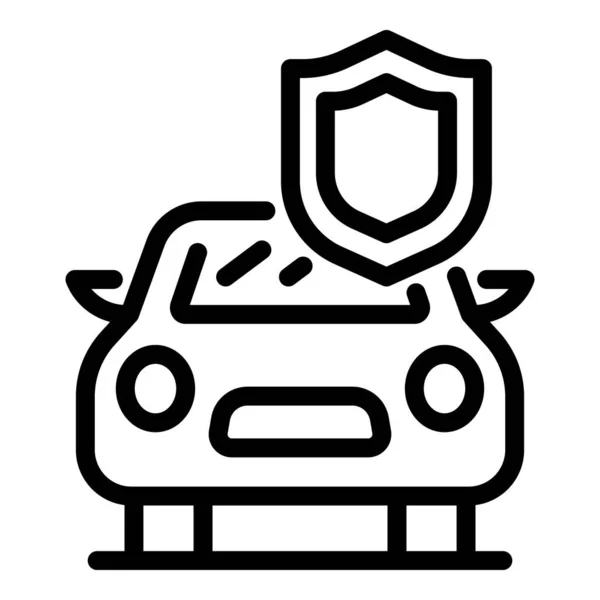 Security car icon, outline style — Stock Vector