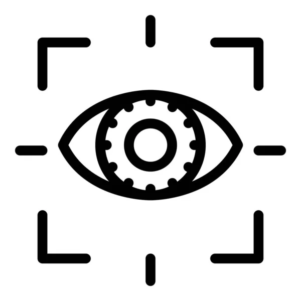 Піктограма безпеки очей, стиль контуру — стоковий вектор