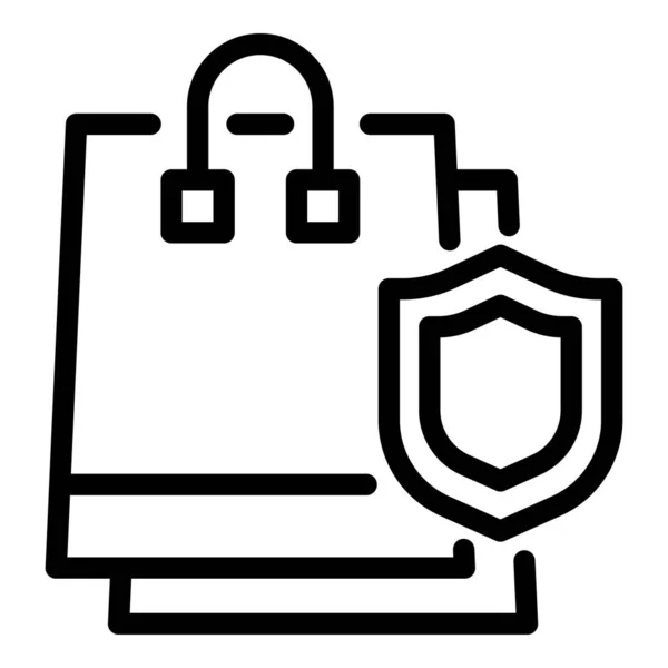 Safe shopping icon, outline style — Stock Vector