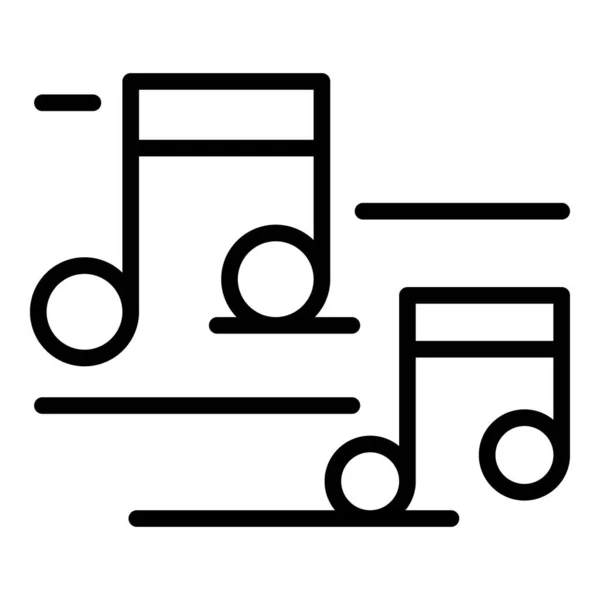 Icône notes de musique, style contour — Image vectorielle