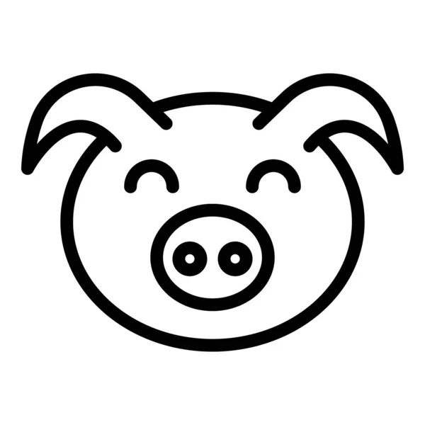 Icône tête de porc, style contour — Image vectorielle