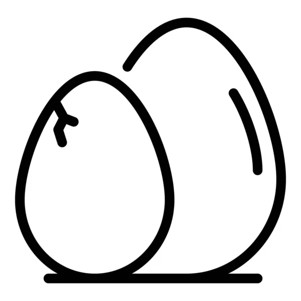 Icono de huevos de granja, estilo de esquema — Vector de stock