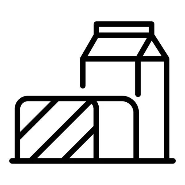 Granja pack icono de la leche, esquema de estilo — Vector de stock