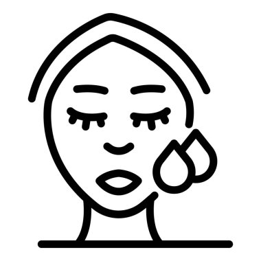 Kırışıklıklar kadın yüzü simgesi, taslak biçimi