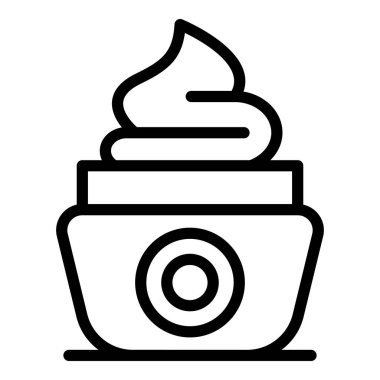 Kırışıklıklar yüz kremi kavanozu simgesi, özet tarzı