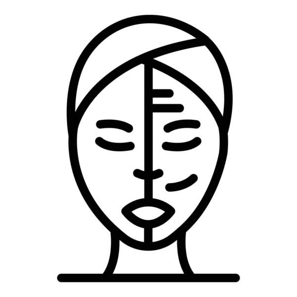Ρυτίδες πρόσωπο θεραπεία εικονίδιο, περίγραμμα στυλ — Διανυσματικό Αρχείο