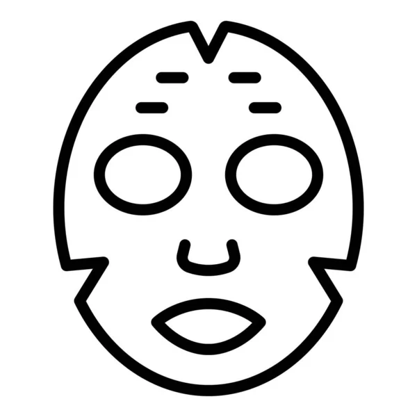 Zelfverzorging vrouw plant masker pictogram, omtrek stijl — Stockvector