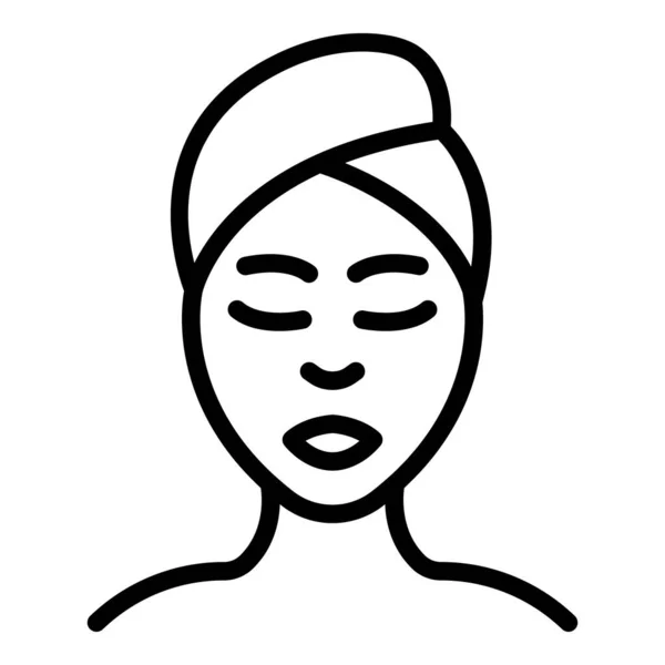 Icône auto-soin femme, style contour — Image vectorielle