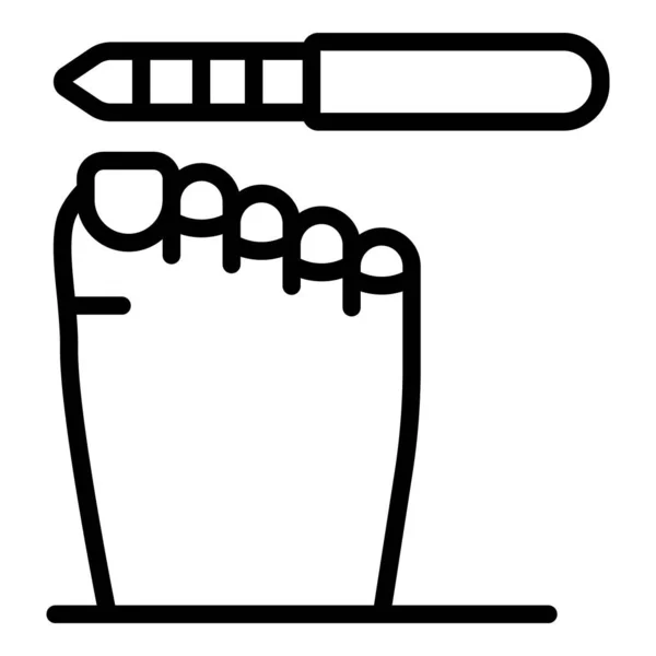 Unghie del piede polacco icona, stile contorno — Vettoriale Stock