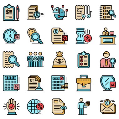 Vergi denetleme simgeleri vektörü düzleştirdi