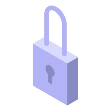 Güvenlik asma kilit simgesi, izometrik biçim