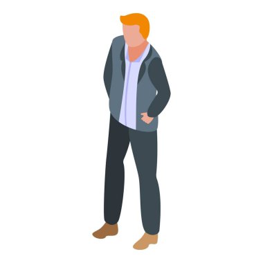 Güvenlik servisi yöneticisi simgesi, izometrik biçim