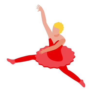 Bale dansçısı ikonu, izometrik stil