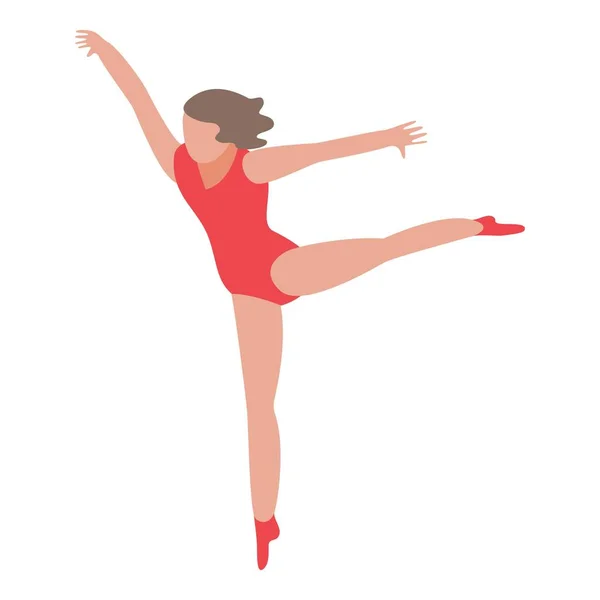 Ballet one leg dance icon, isometric style — Stock Vector