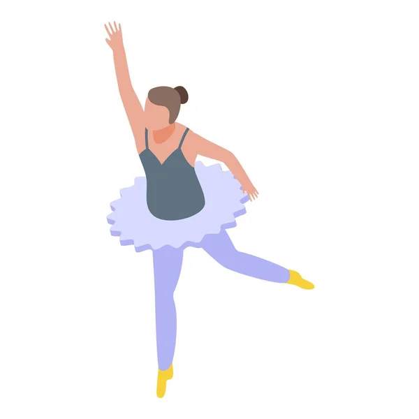 Ballet femme danse icône, style isométrique — Image vectorielle