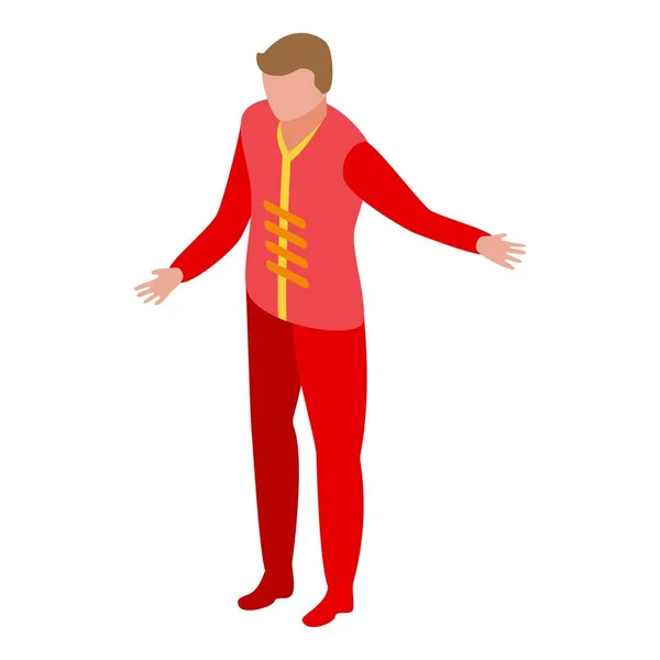Balet muž červený kostým ikona, izometrický styl — Stockový vektor