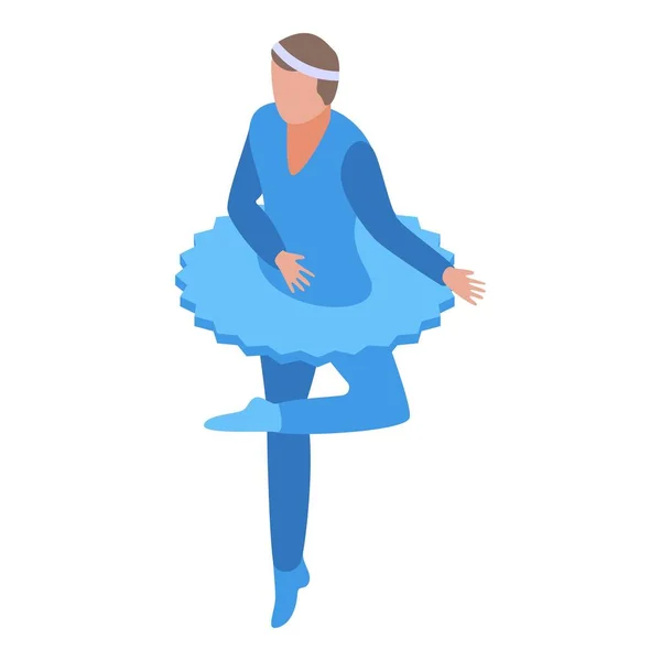 Balé azul mulher traje ícone, estilo isométrico — Vetor de Stock