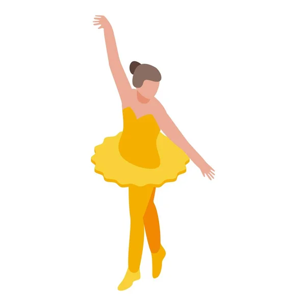 Ícone de bailarina de música de balé, estilo isométrico — Vetor de Stock