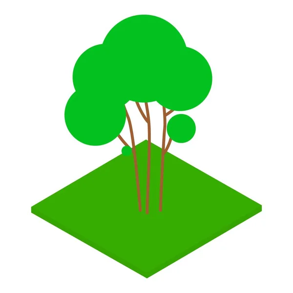 Иконка зеленого дерева, изометрический стиль — стоковый вектор