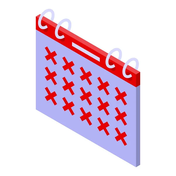 祝福カレンダーのアイコン、等角形のスタイル — ストックベクタ