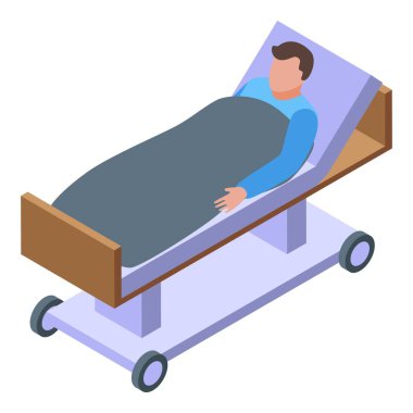 Huzurevi yatak ikonu, izometrik biçim