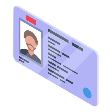 Sürücü ehliyeti simgesi, izometrik biçim