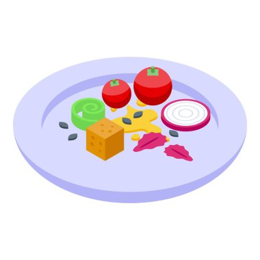 Restoran moleküler mutfak simgesi, izometrik biçim