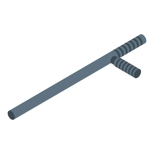 Icône bâton de service de sécurité, style isométrique — Image vectorielle