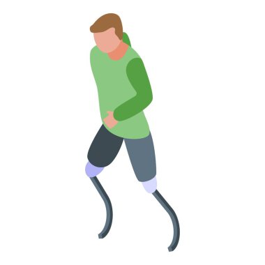 Kesilen bacakları çalıştıran adam simgesi, izometrik biçim