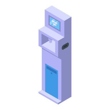 Dezenfeksiyon kiosk simgesi, izometrik biçim