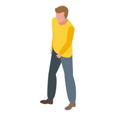 İnsan dijital detoks simgesi, izometrik biçimi