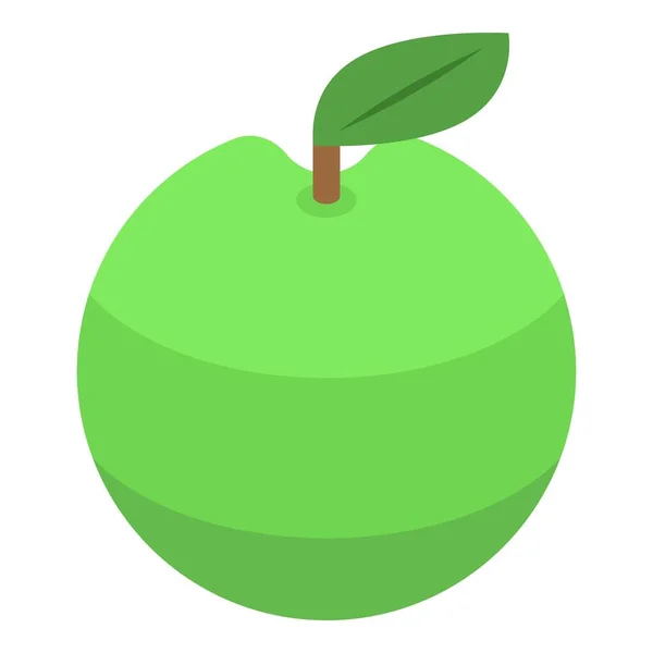 Ícone de maçã verde fazenda, estilo isométrico — Vetor de Stock