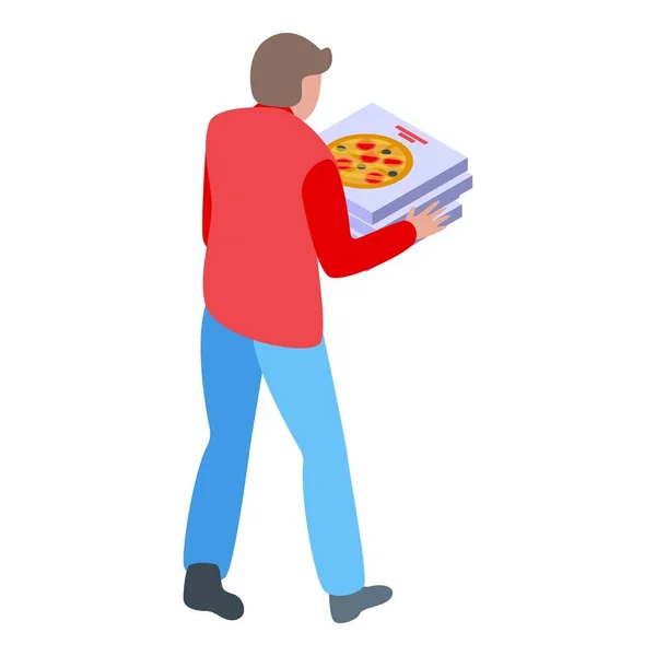 Ikone der Pizzalieferung, isometrischer Stil — Stockvektor