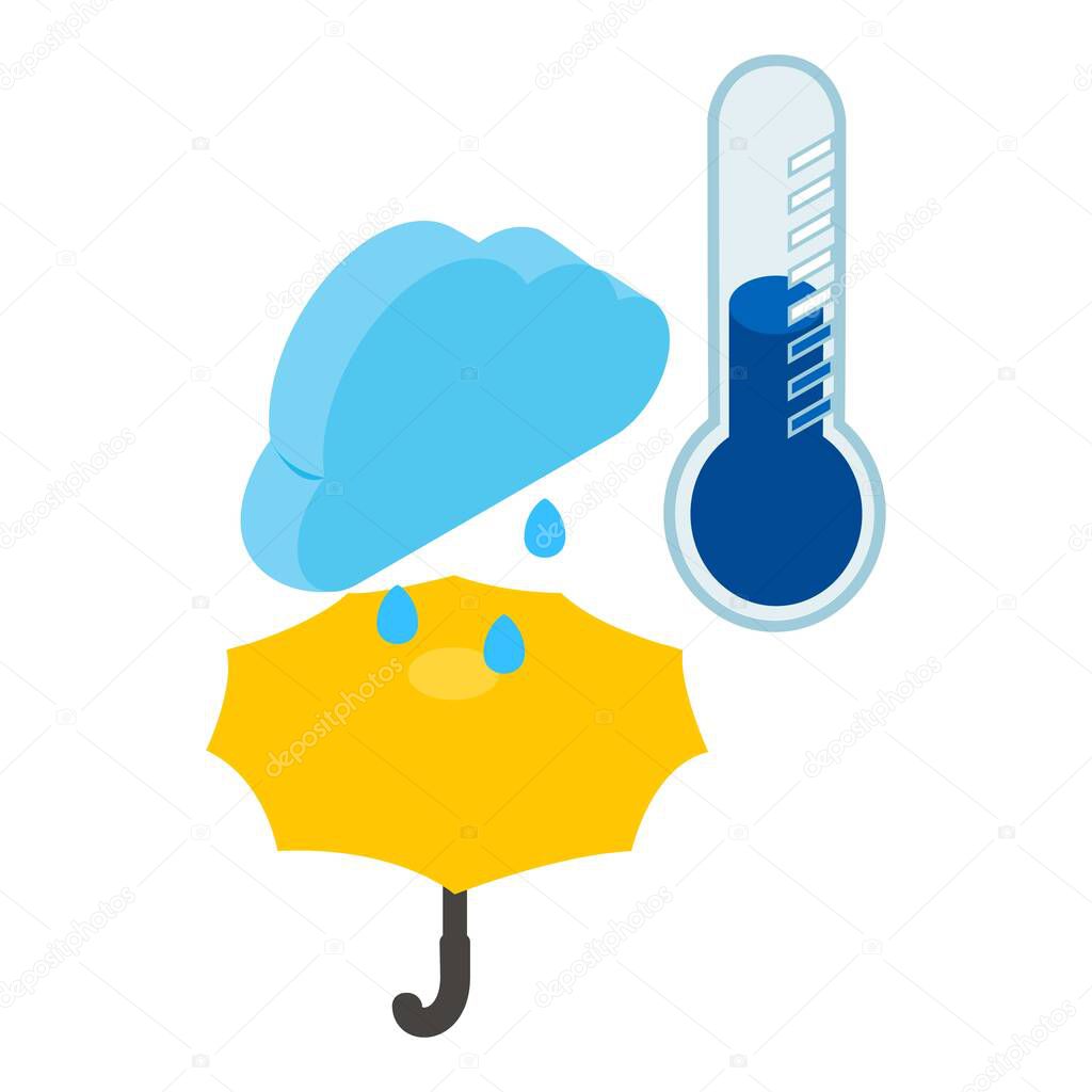 Weather forecast icon, isometric style