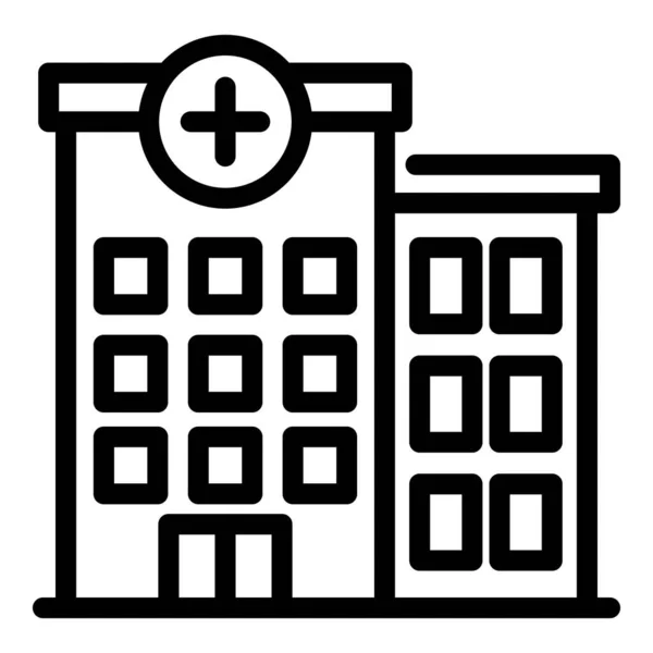 Icono del edificio del hospital para discapacitados, estilo de esquema — Archivo Imágenes Vectoriales