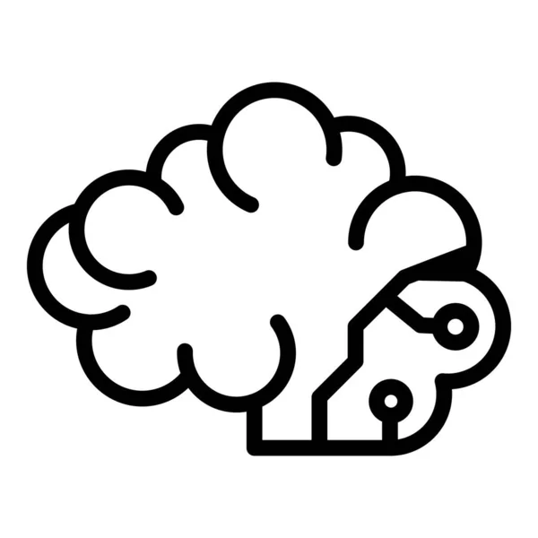 Handikapp hjärna ikon, skissera stil — Stock vektor
