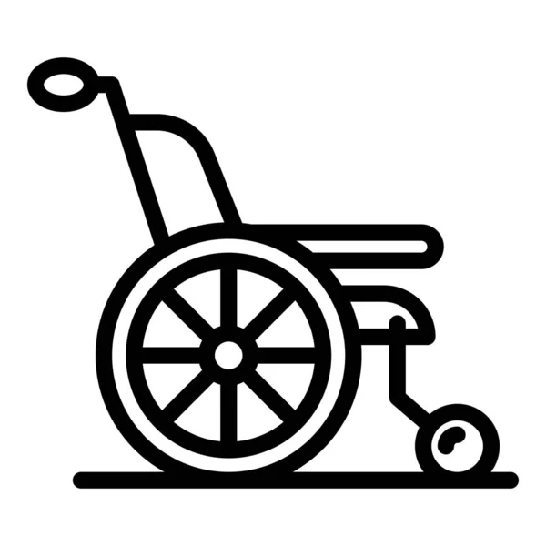 医療車椅子のアイコン、アウトラインスタイル — ストックベクタ