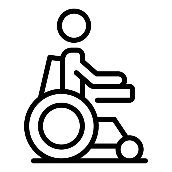 Rollstuhl medizinische Elektro-Ikone, Umriss Stil — Stockvektor