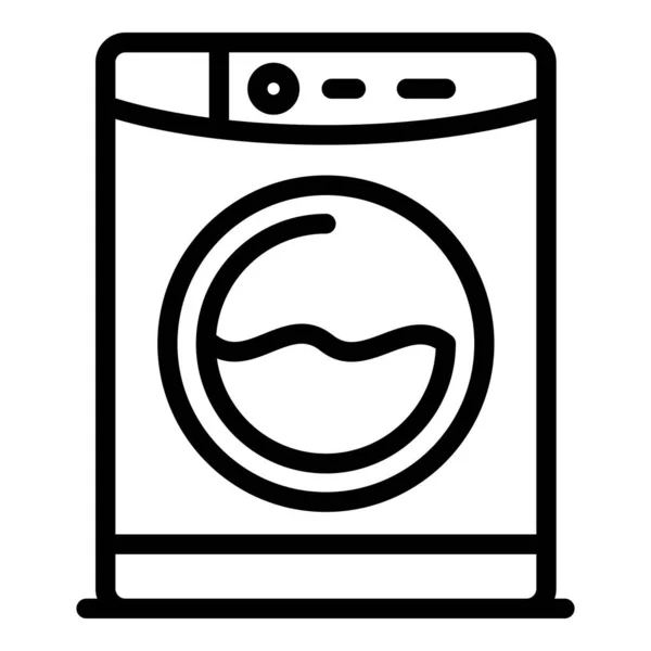 Wasmachine icoon, outline stijl — Stockvector