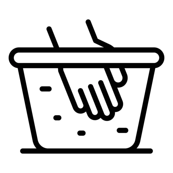 Иконка умягчителя для мытья посуды, стиль контура — стоковый вектор