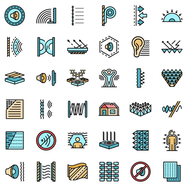 Soundproofing icons set vector flat — Stock Illustration Soundproofing icons set vector flat Stock Illustration